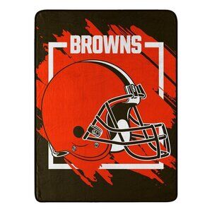 46x60 Cleveland Browns Blanket Micro Raschel Dimensional Design Rolled